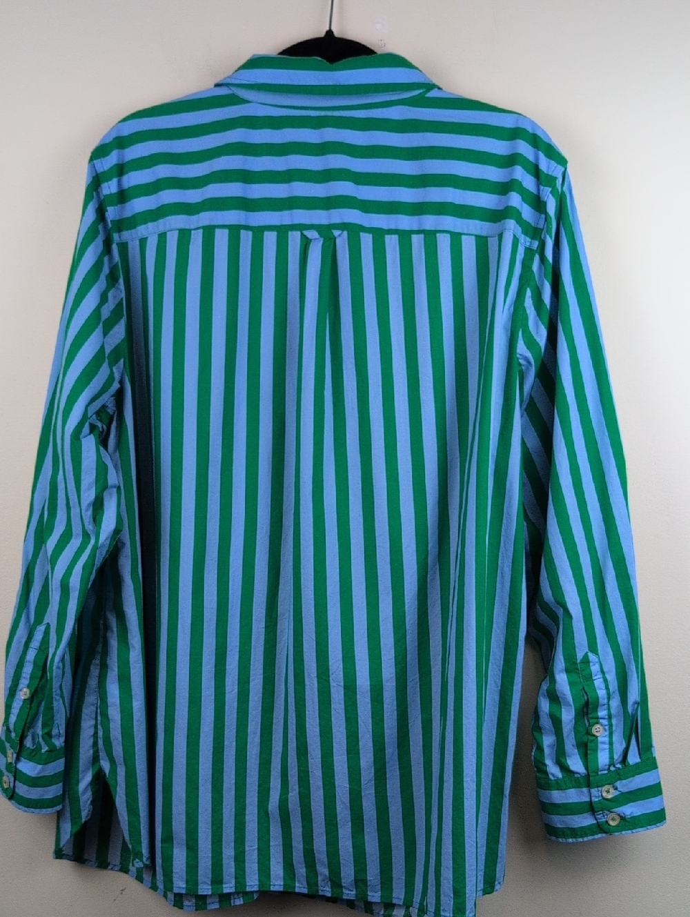 Talbots Plus Garden Stripe 100% Cotton Button Front Shirt Blue & Green Size 2X - Picture 7 of 9